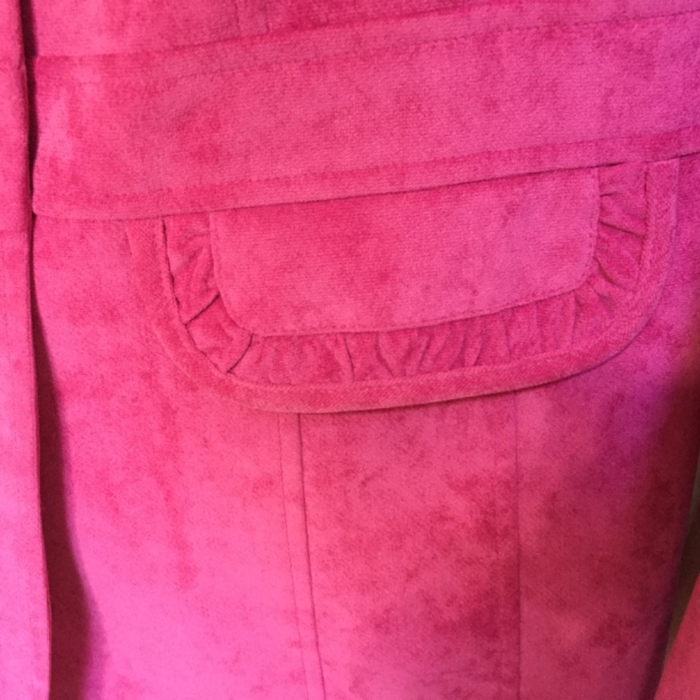 Women's Pink Faux Suede Jacket - Picture 6 of 16